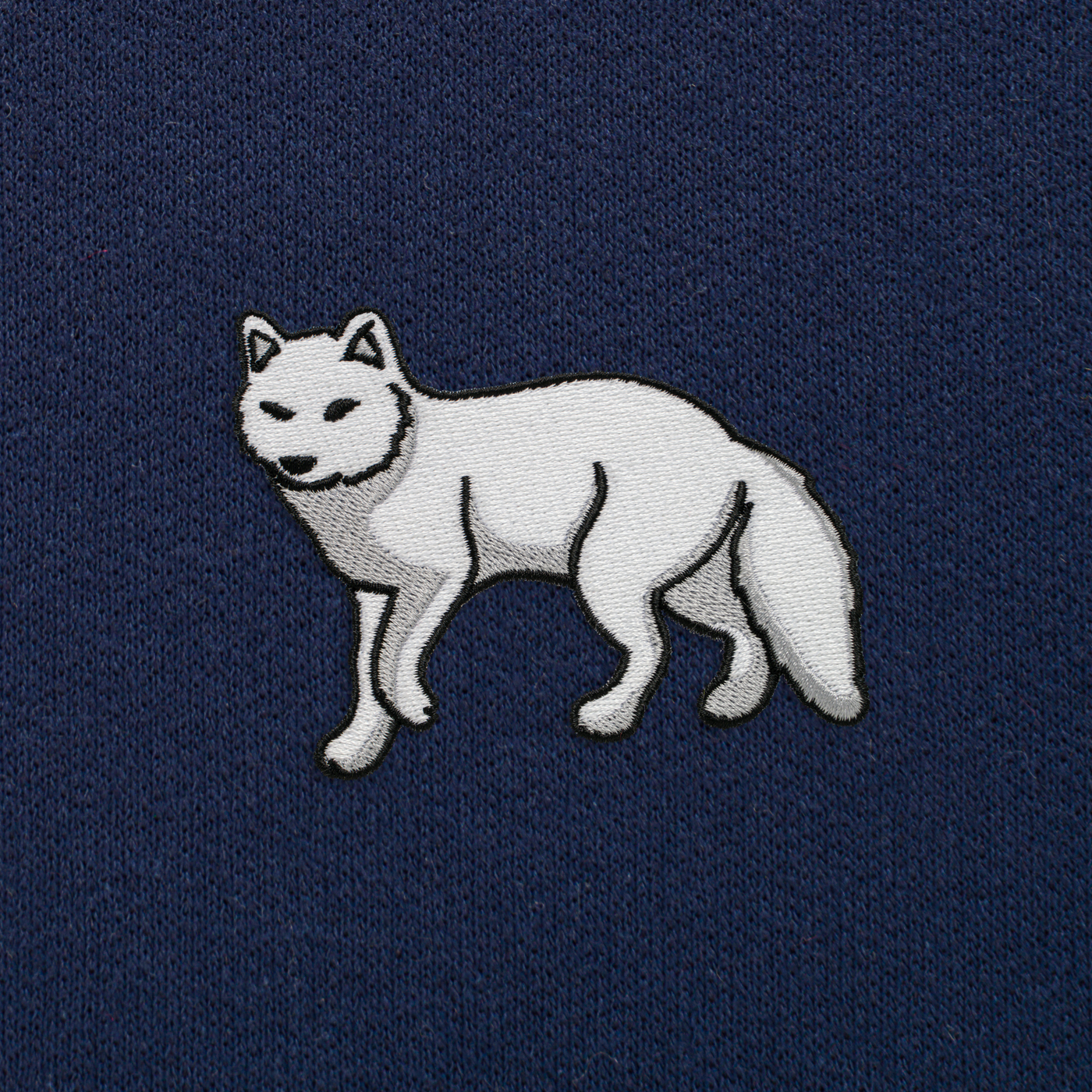 Bobby's Planet Unisex Embroidered Arctic Fox Joggers from Arctic Polar Animals Collection in Navy Color#color_navy