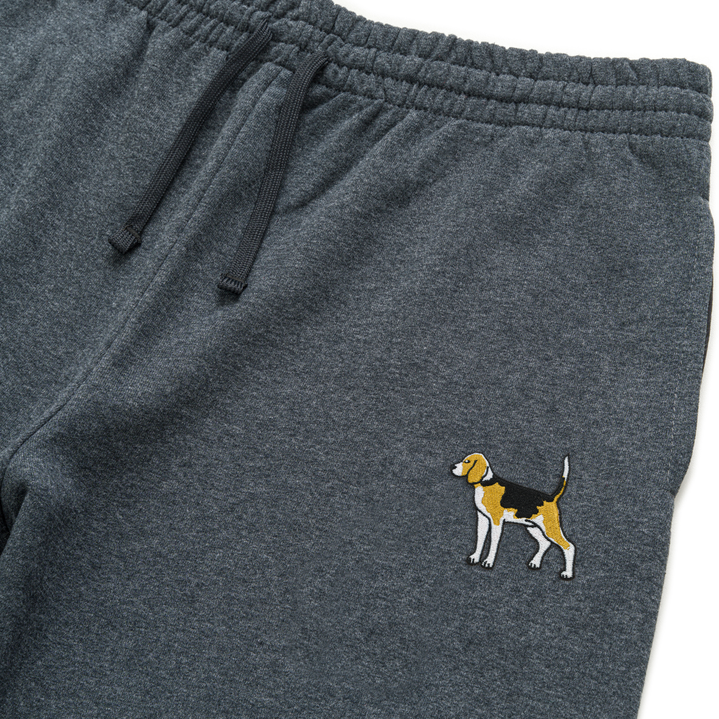 Bobby's Planet Unisex Embroidered Beagle Joggers from Paws Dog Cat Animals Collection in Black Heather Color#color_black-heather