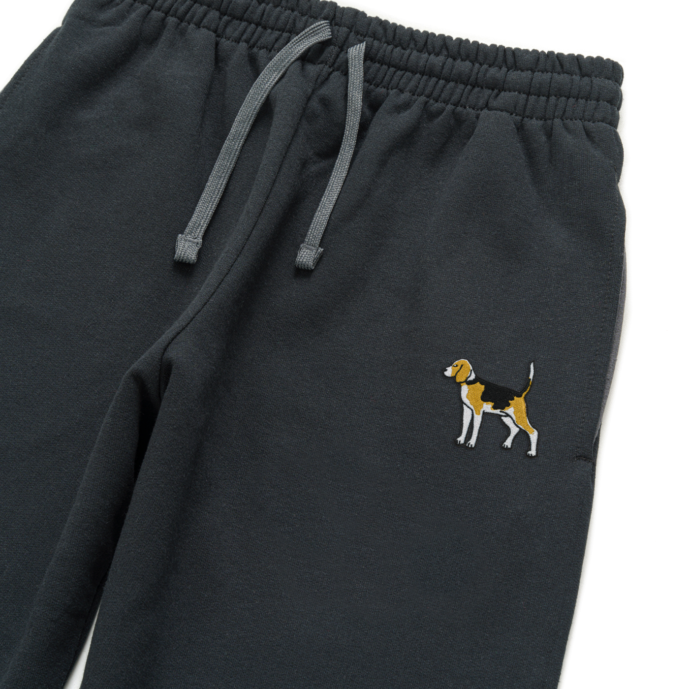 Bobby's Planet Unisex Embroidered Beagle Joggers from Paws Dog Cat Animals Collection in Black Color#color_black