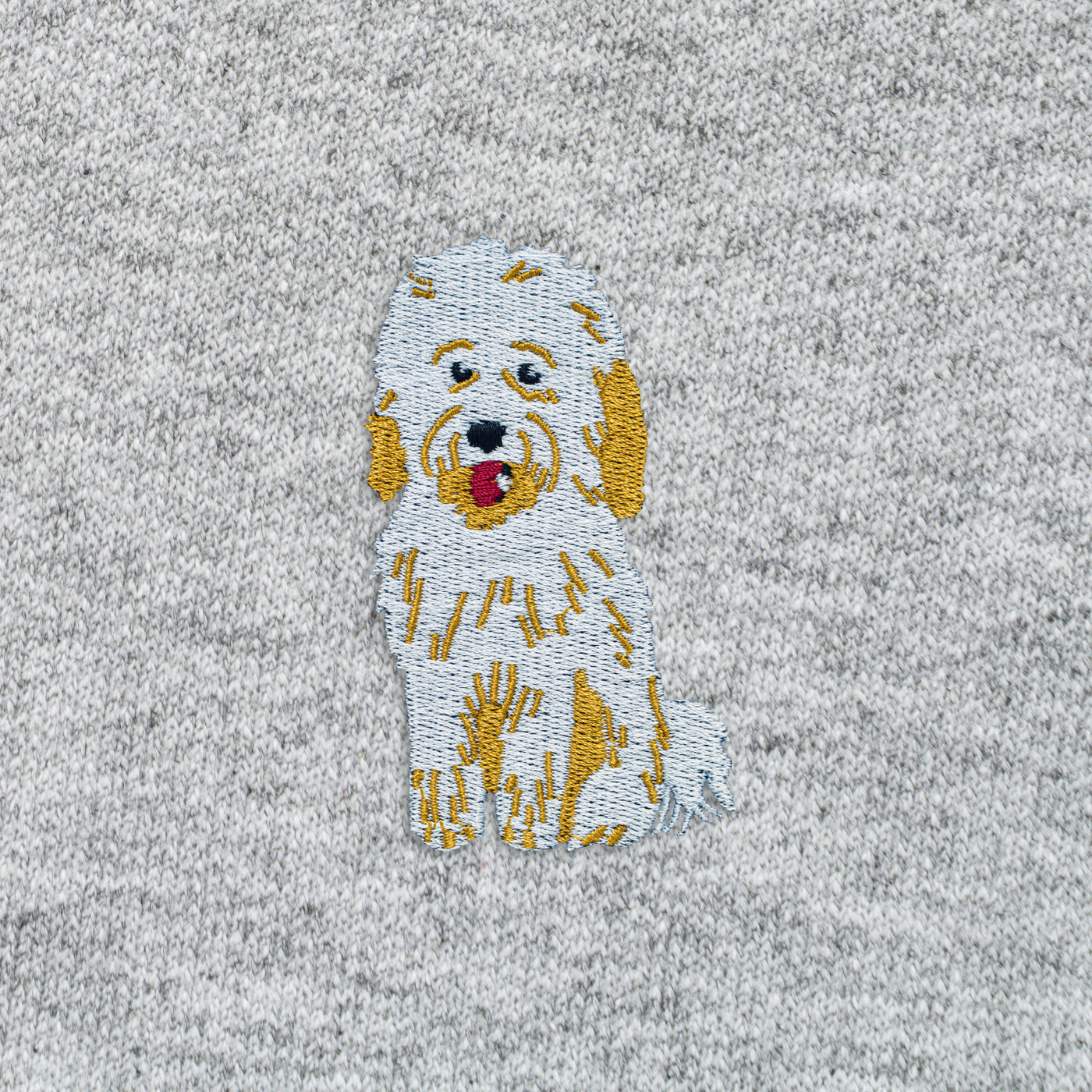 Bobby's Planet Unisex Embroidered Poodle Joggers from Bobbys Planet Toy Poodle Collection in Athletic Heather Color#color_athletic-heather