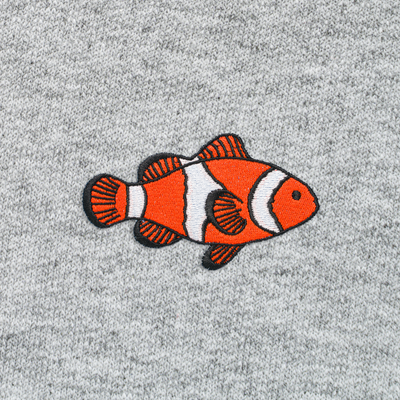 Bobby's Planet Unisex Embroidered Clownfish Joggers from Seven Seas Fish Animals Collection in Athletic Heather Color#color_athletic-heather
