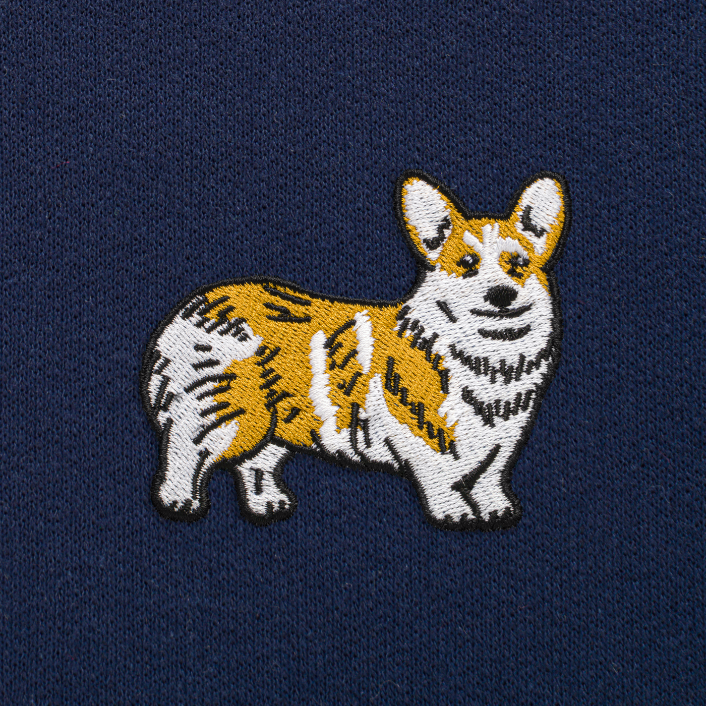 Bobby's Planet Unisex Embroidered Corgi Joggers from Paws Dog Cat Animals Collection in Navy Color#color_navy
