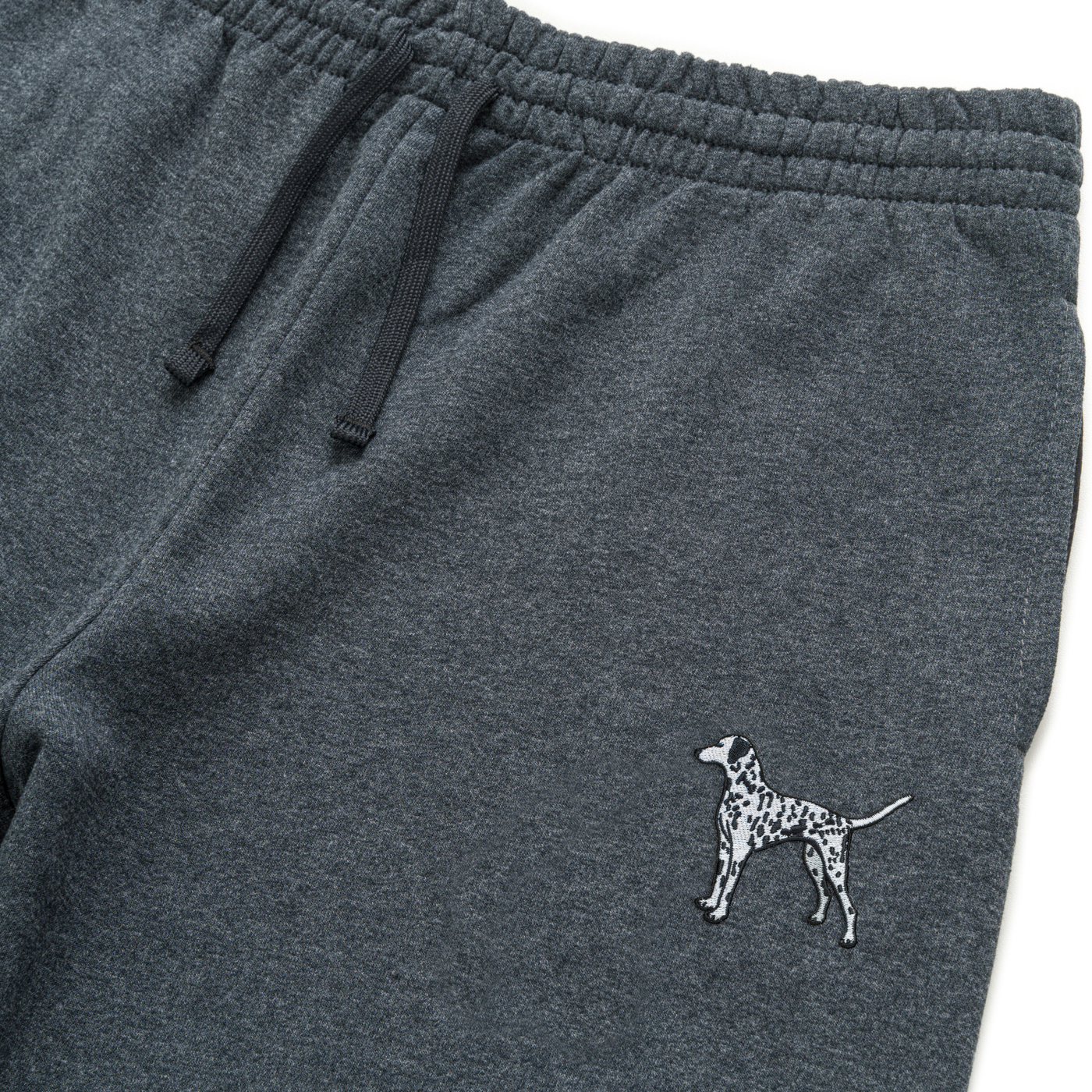 Bobby's Planet Unisex Embroidered Dalmatian Joggers from Paws Dog Cat Animals Collection in Black Heather Color#color_black-heather