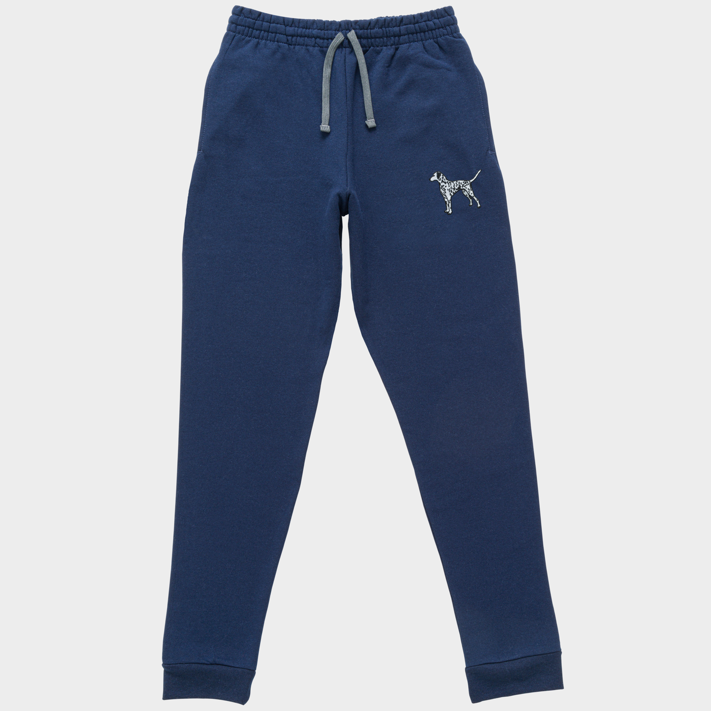 Bobby's Planet Unisex Embroidered Dalmatian Joggers from Paws Dog Cat Animals Collection in Navy Color#color_navy