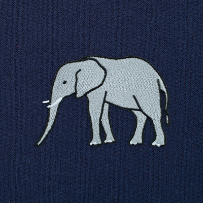 Bobby's Planet Unisex Embroidered Elephant Joggers from African Animals Collection in Navy Color#color_navy