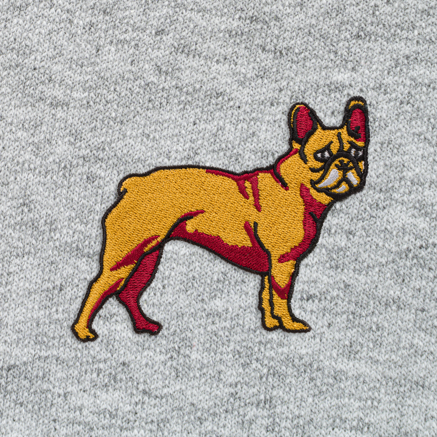 Bobby's Planet Unisex Embroidered French Bulldog Joggers from Paws Dog Cat Animals Collection in Athletic Heather Color#color_athletic-heather