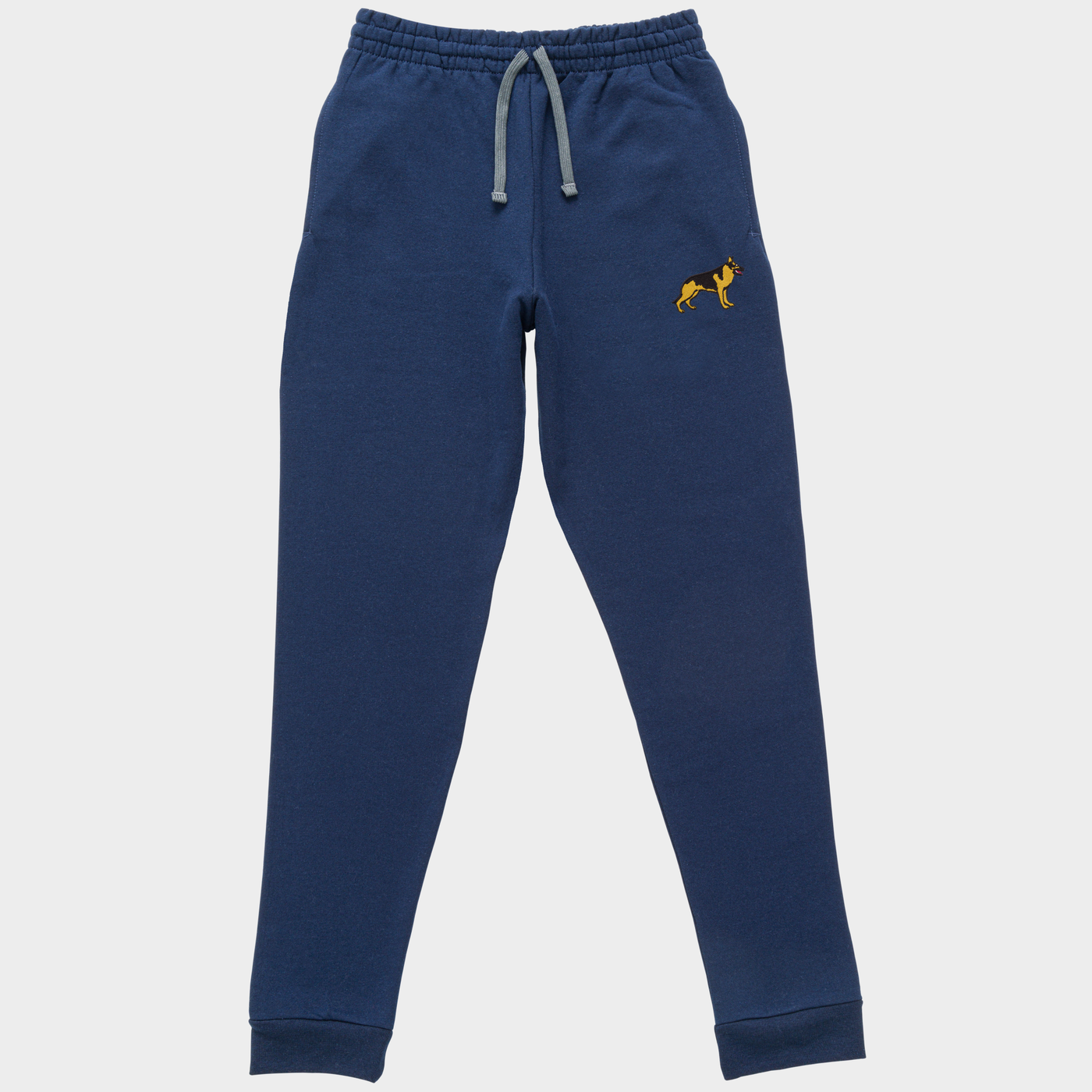 Bobby's Planet Unisex Embroidered German Shepherd Joggers from Paws Dog Cat Animals Collection in Navy Color#color_navy