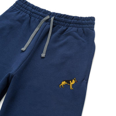 Bobby's Planet Unisex Embroidered German Shepherd Joggers from Paws Dog Cat Animals Collection in Navy Color#color_navy
