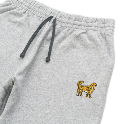 Bobby's Planet Unisex Embroidered Golden Retriever Joggers from Paws Dog Cat Animals Collection in Athletic Heather Color#color_athletic-heather