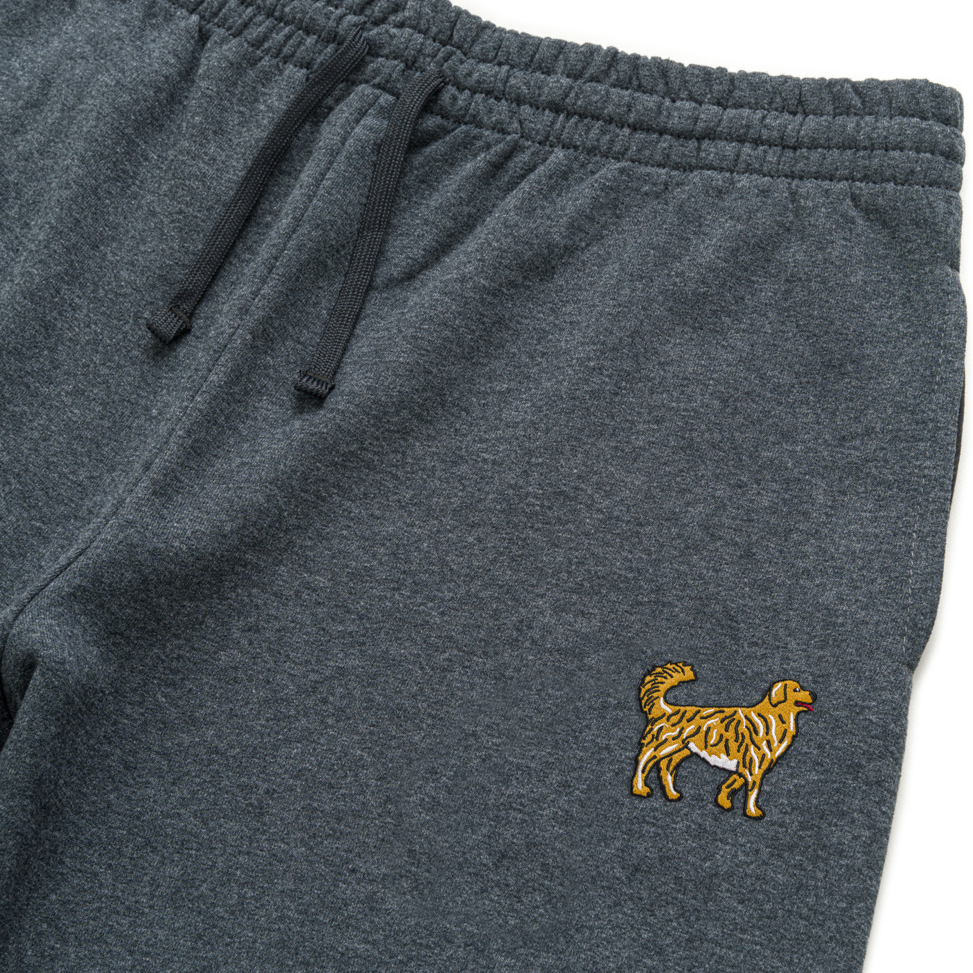 Bobby's Planet Unisex Embroidered Golden Retriever Joggers from Paws Dog Cat Animals Collection in Black Heather Color#color_black-heather