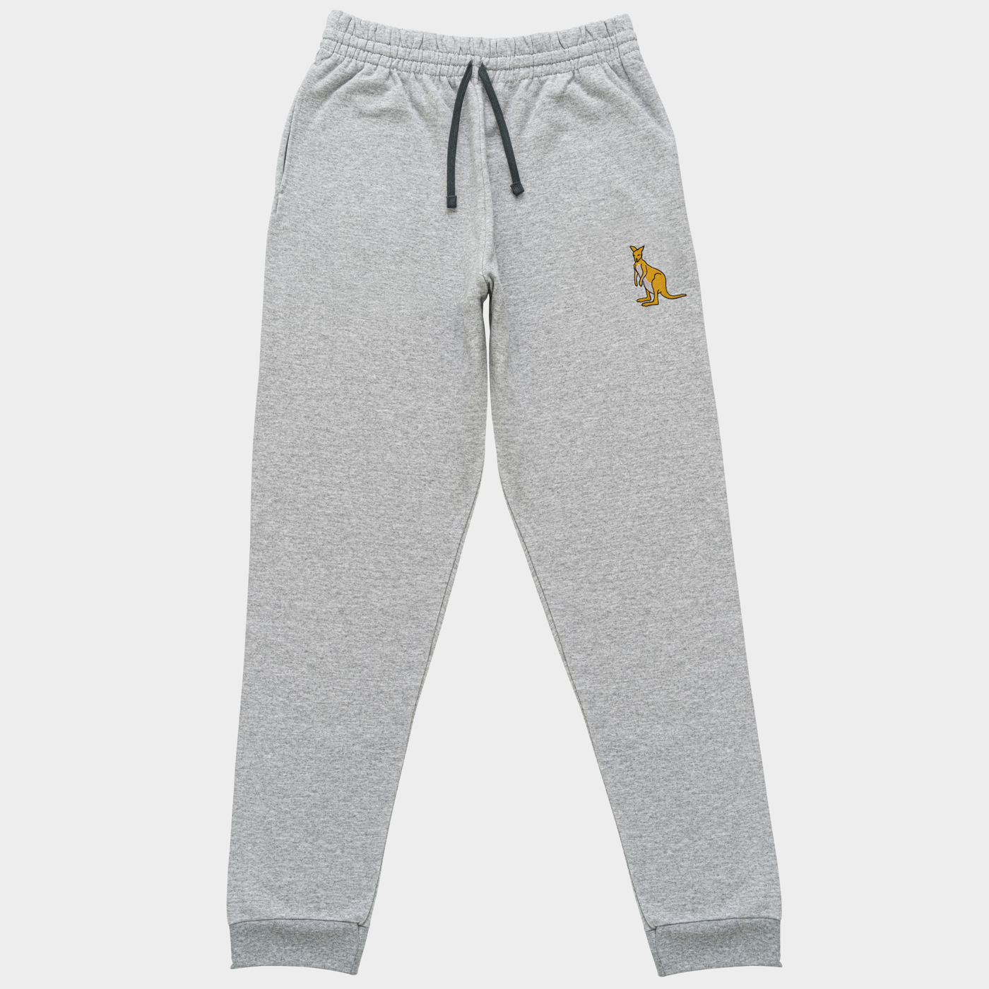 Bobby's Planet Unisex Embroidered Kangaroo Joggers from Australia Down Under Animals Collection in Athletic Heather Color#color_athletic-heather