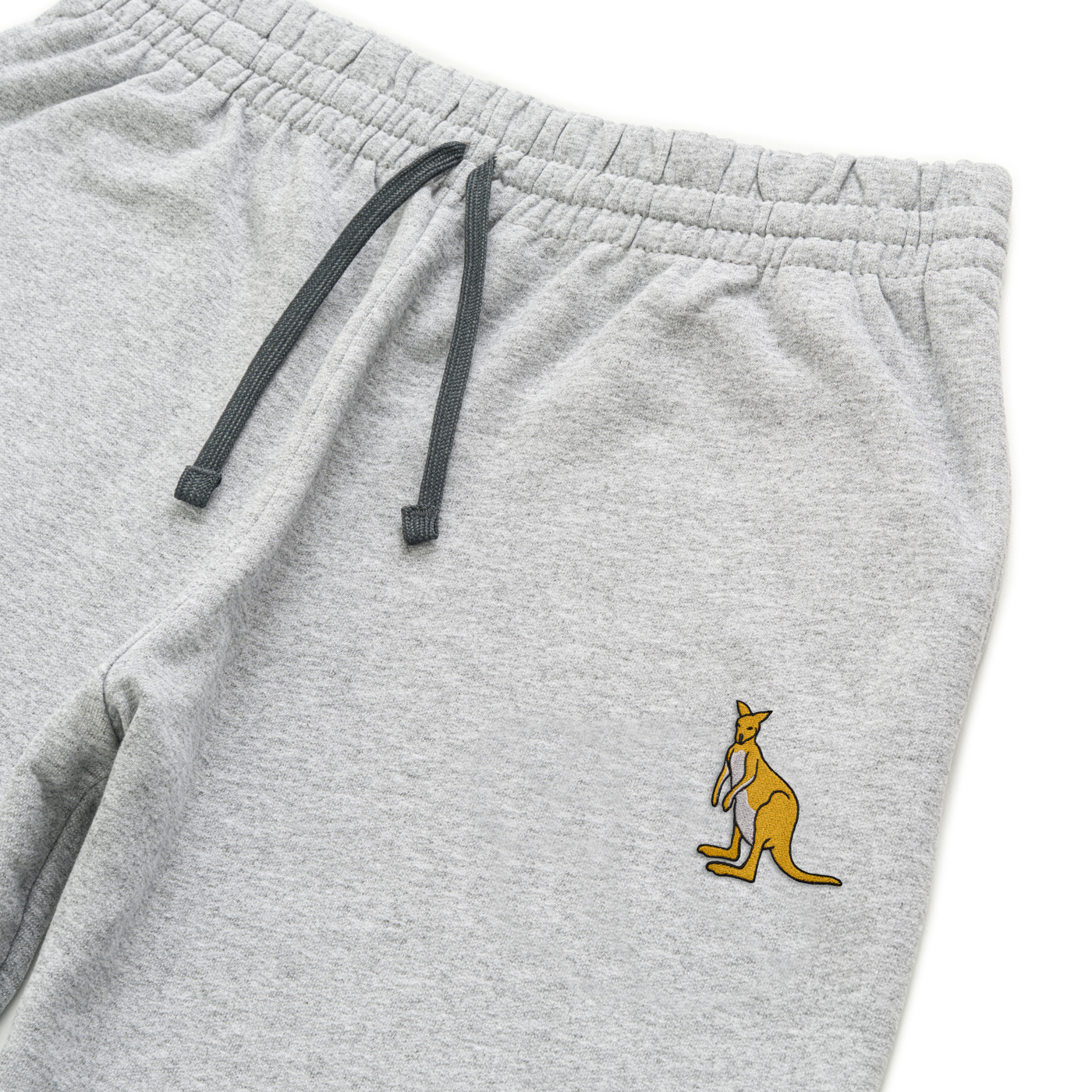 Bobby's Planet Unisex Embroidered Kangaroo Joggers from Australia Down Under Animals Collection in Athletic Heather Color#color_athletic-heather