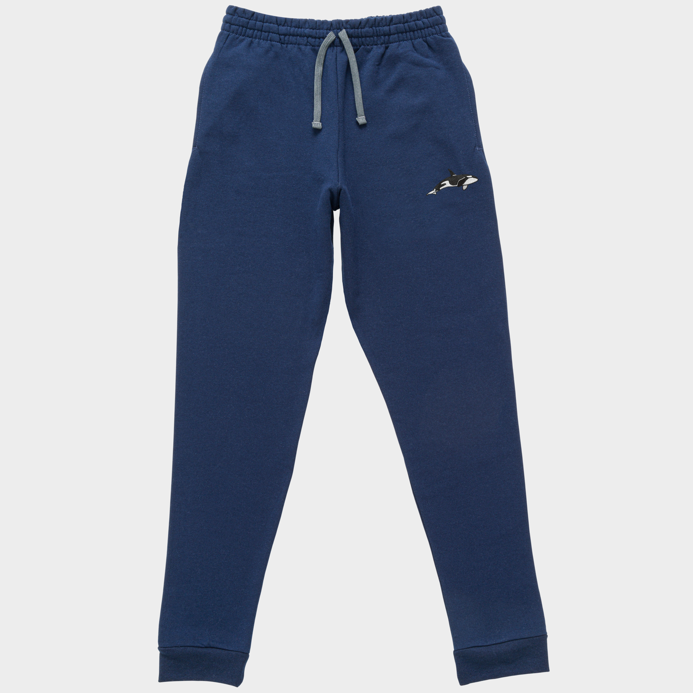Bobby's Planet Unisex Embroidered Orca Joggers from Seven Seas Fish Animals Collection in Navy Color#color_navy