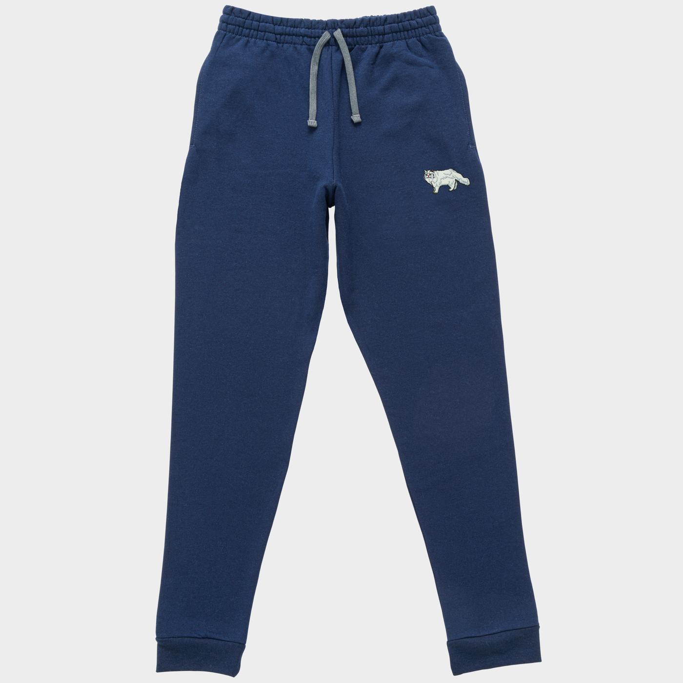 Bobby's Planet Unisex Embroidered Persian Joggers from Paws Dog Cat Animals Collection in Navy Color#color_navy