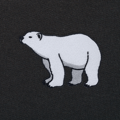 Bobby's Planet Unisex Embroidered Polar Bear Joggers from Arctic Polar Animals Collection in Black Color#color_black