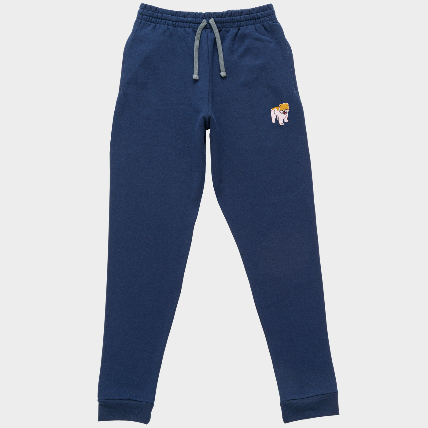 Bobby's Planet Unisex Embroidered Pomeranian Joggers from Paws Dog Cat Animals Collection in Navy Color#color_navy