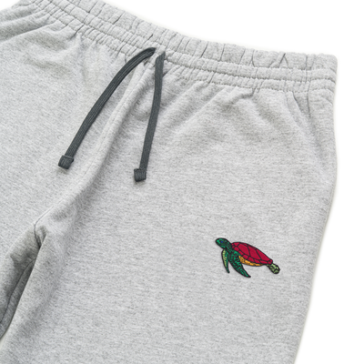 Bobby's Planet Unisex Embroidered Sea Turtle Joggers from Seven Seas Fish Animals Collection in Athletic Heather Color#color_athletic-heather