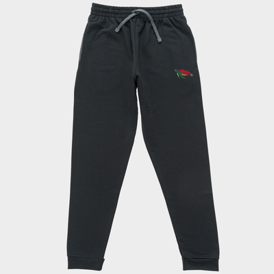 Bobby's Planet Unisex Embroidered Sea Turtle Joggers from Seven Seas Fish Animals Collection in Black Color#color_black