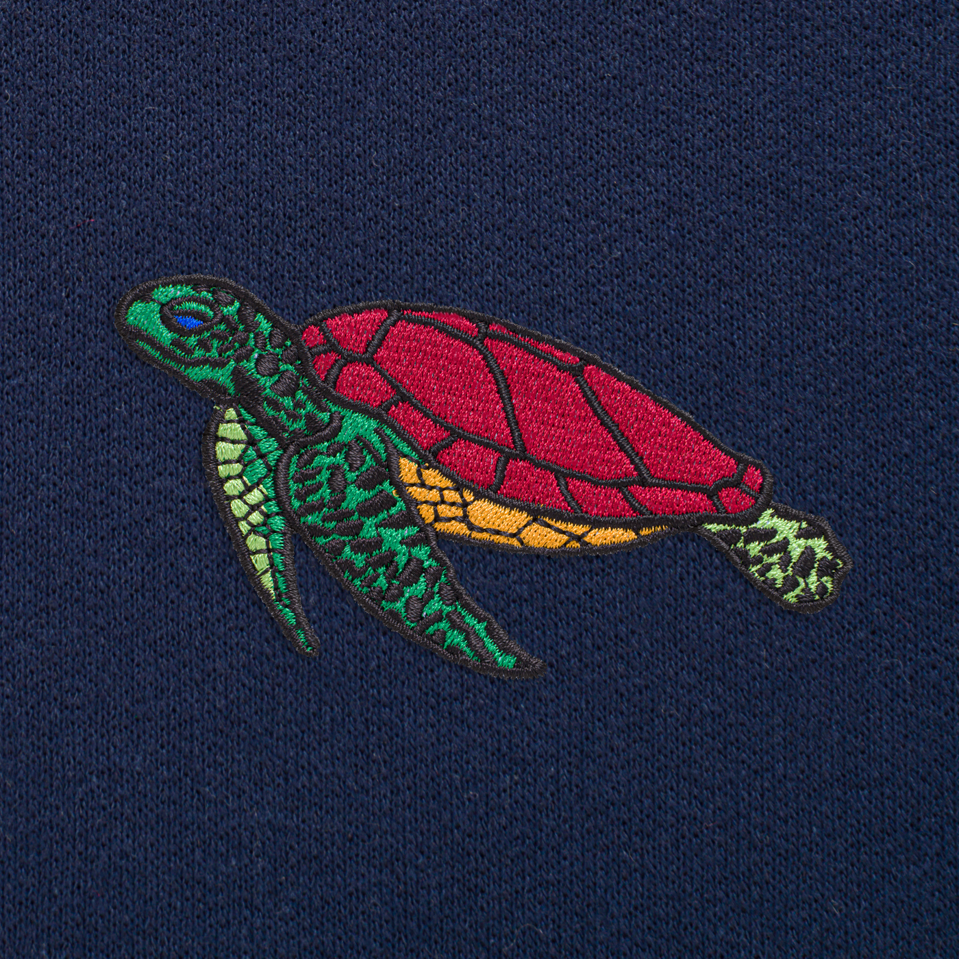 Bobby's Planet Unisex Embroidered Sea Turtle Joggers from Seven Seas Fish Animals Collection in Navy Color#color_navy