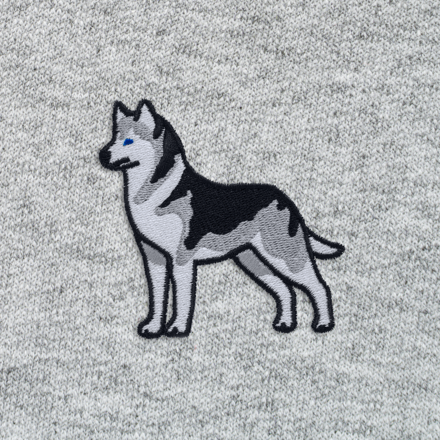 Bobby's Planet Unisex Embroidered Siberian Husky Joggers from Paws Dog Cat Animals Collection in Athletic Heather Color#color_athletic-heather