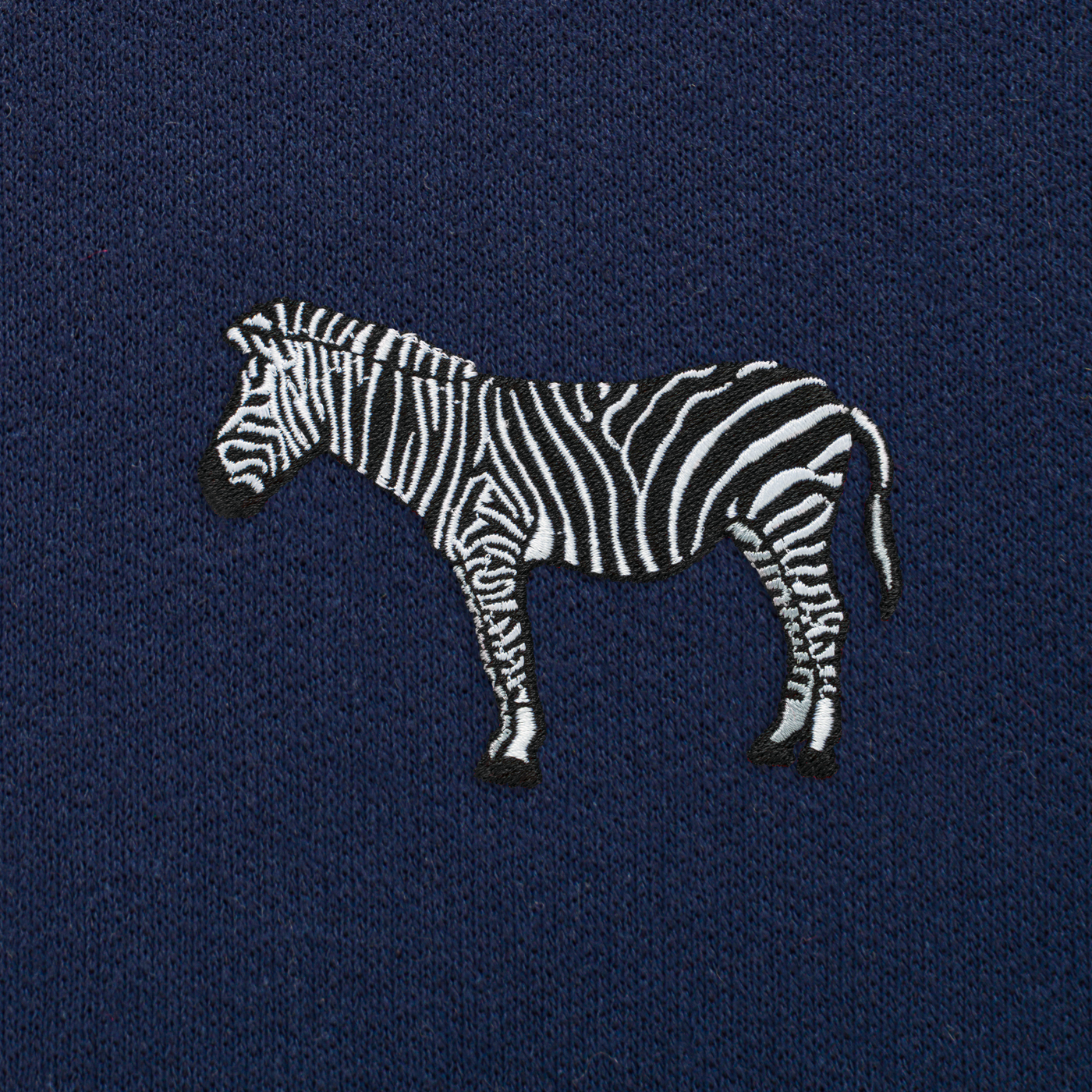 Bobby's Planet Unisex Embroidered Zebra Joggers from African Animals Collection in Navy Color#color_navy