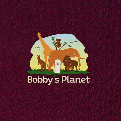 Bobby's Planet Men's Embroidered Poodle Long Sleeve Shirt from Bobbys Planet Toy Poodle Collection in Maroon Color#color_maroon