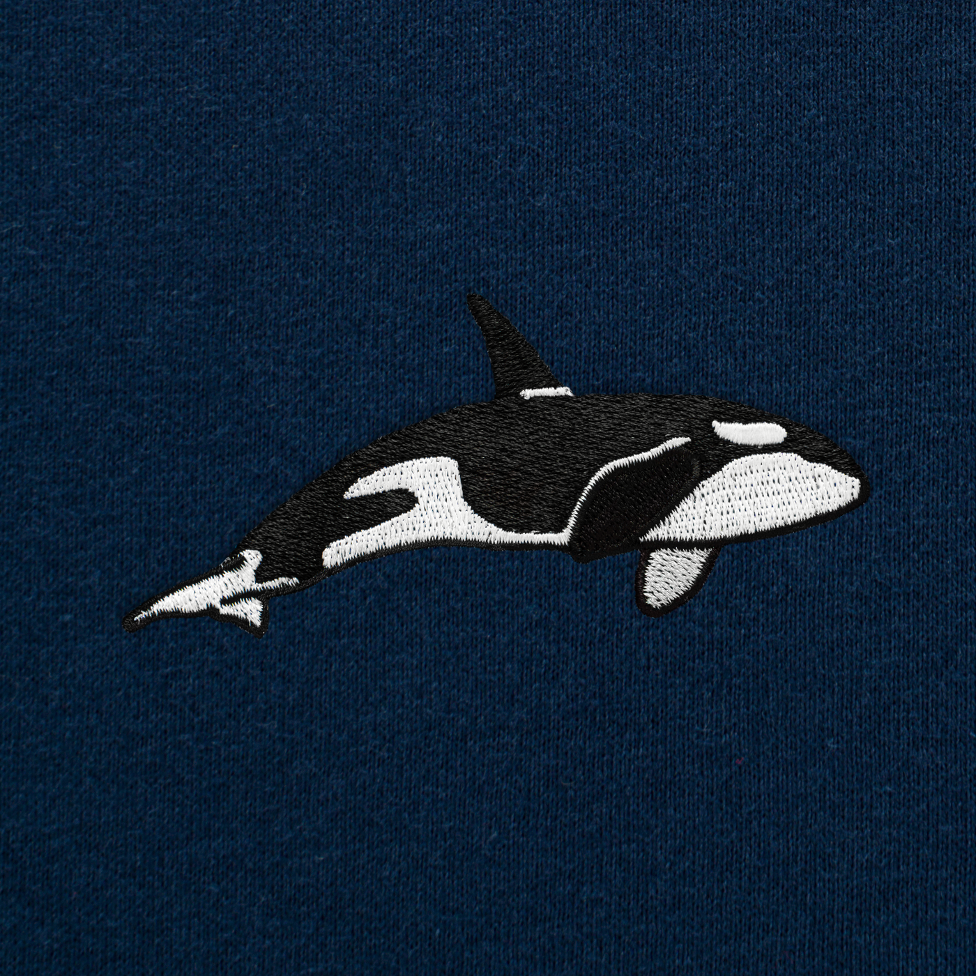 Bobby's Planet Women's Embroidered Orca Long Sleeve Shirt from Seven Seas Fish Animals Collection in Navy Color#color_navy