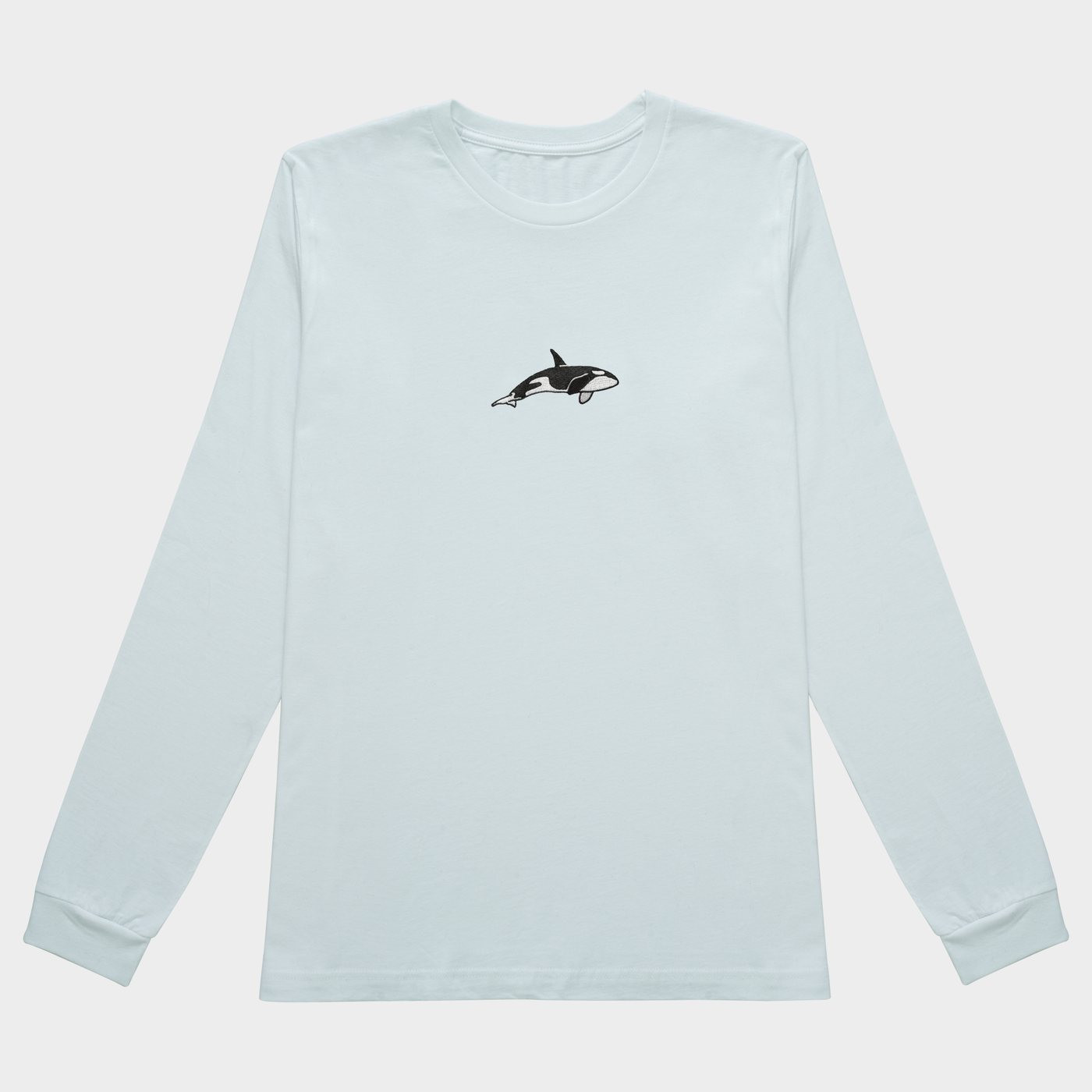 Bobby's Planet Women's Embroidered Orca Long Sleeve Shirt from Seven Seas Fish Animals Collection in White Color#color_white