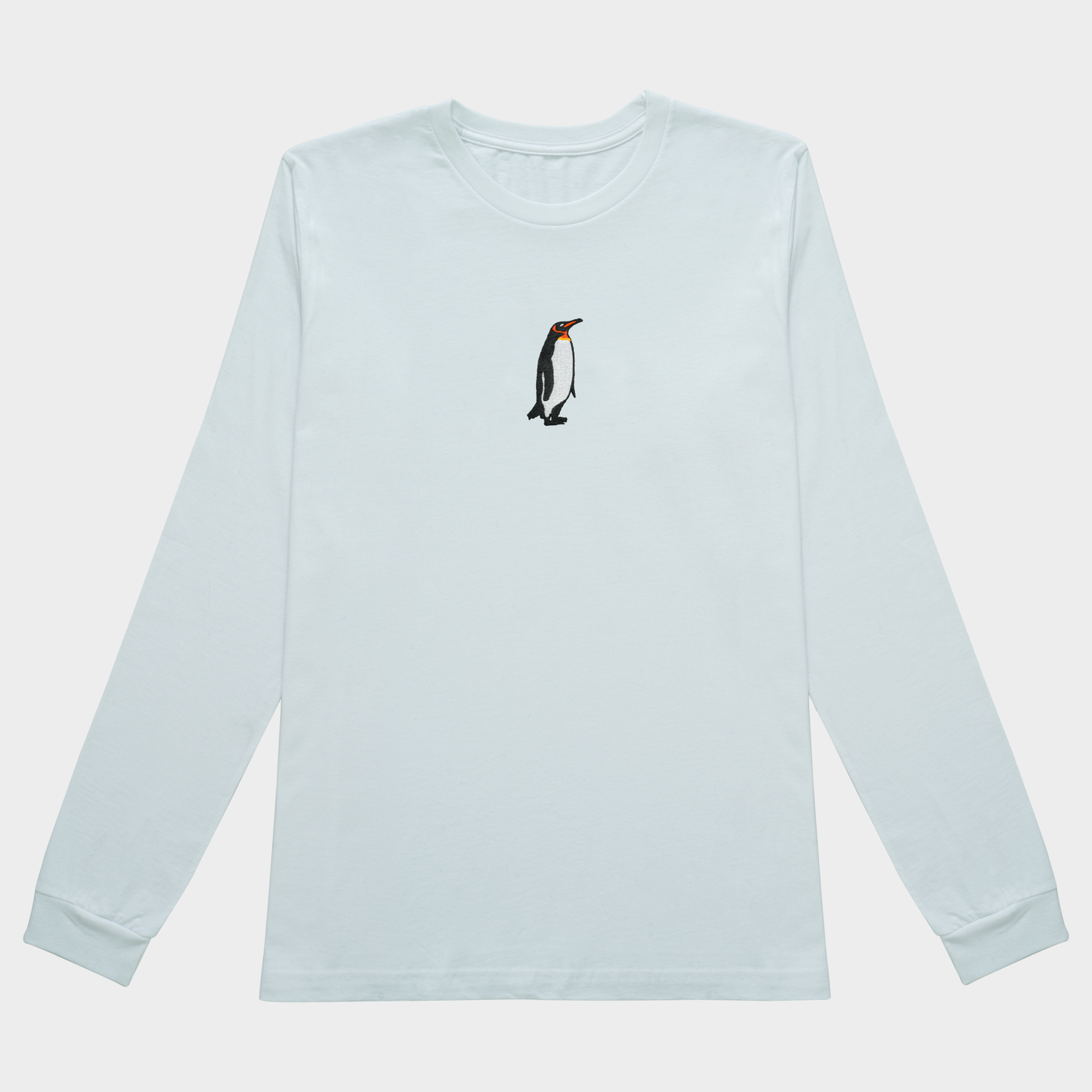 Bobby's Planet Women's Embroidered Penguin Long Sleeve Shirt from Arctic Polar Animals Collection in White Color#color_white