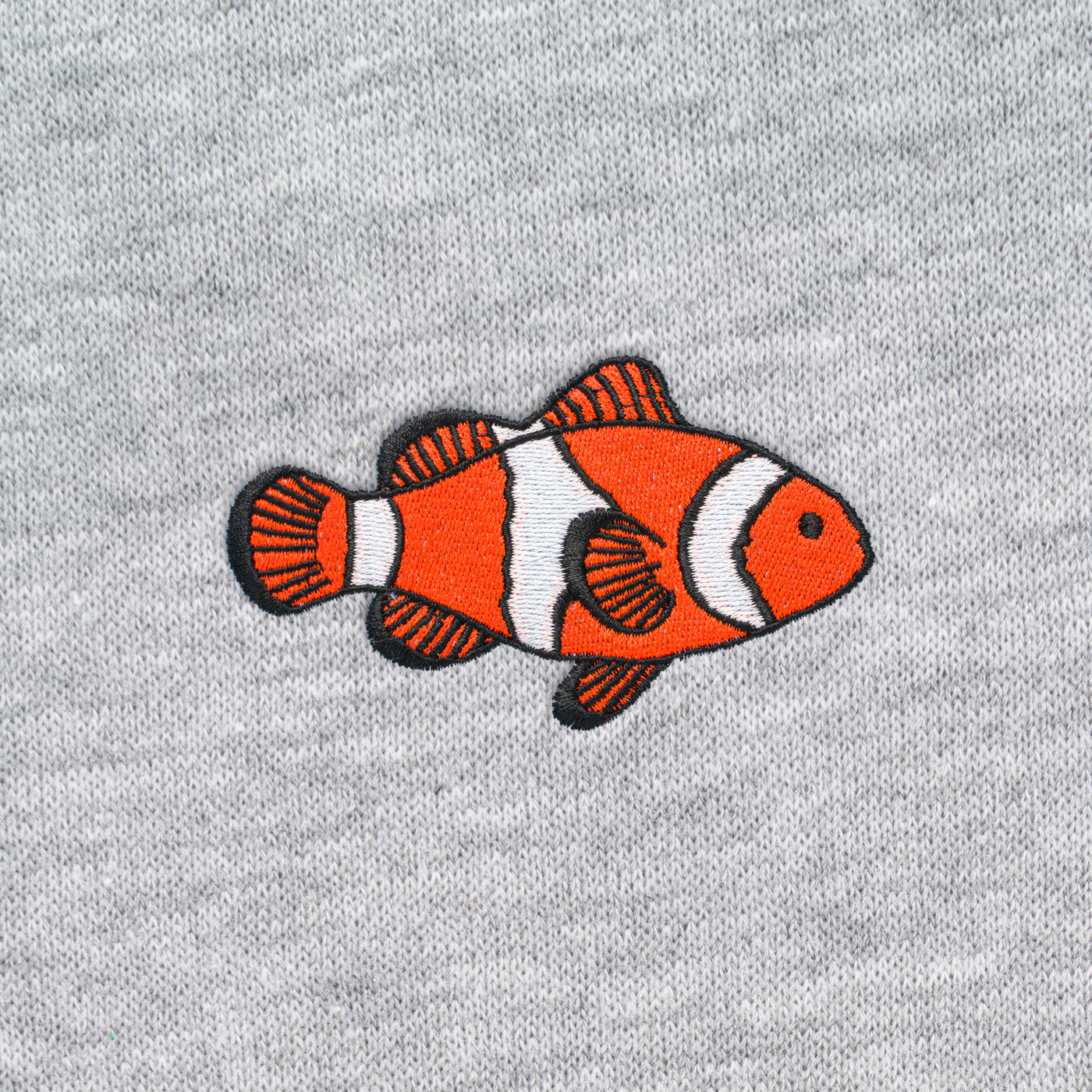 Bobby's Planet Men's Embroidered Clownfish Shorts from Seven Seas Fish Animals Collection in Heather Grey Color#color_heather-grey