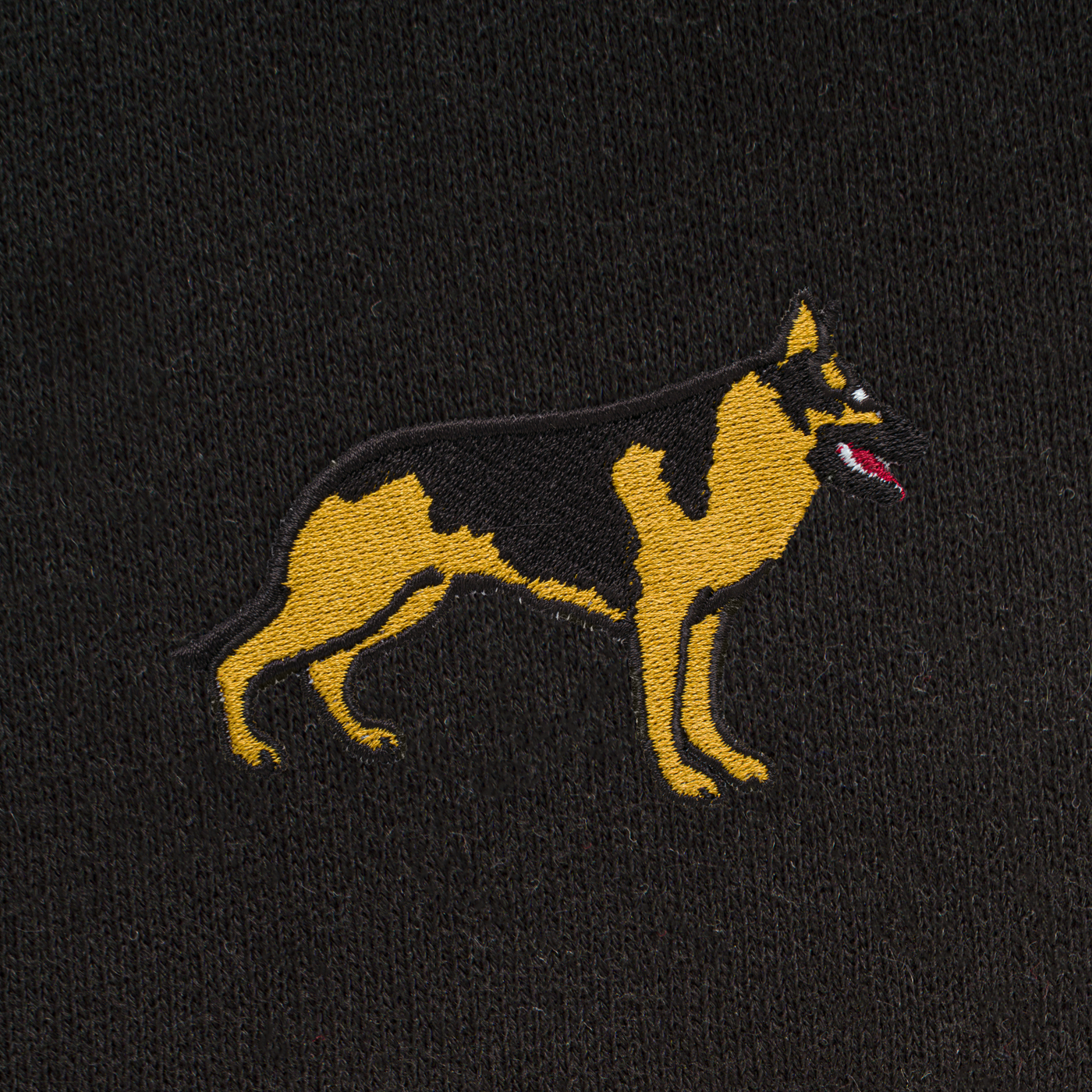 Bobby's Planet Men's Embroidered German Shepherd Shorts from Paws Dog Cat Animals Collection in Black Color#color_black