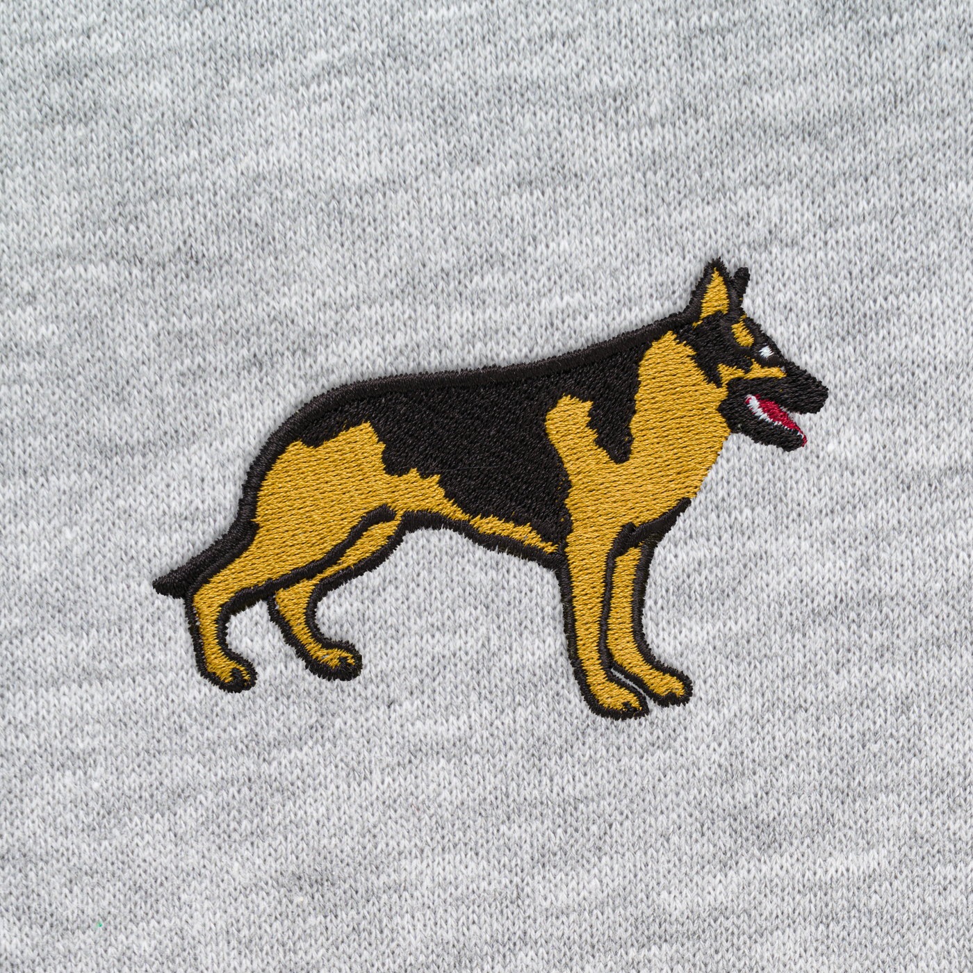 Bobby's Planet Men's Embroidered German Shepherd Shorts from Paws Dog Cat Animals Collection in Heather Grey Color#color_heather-grey