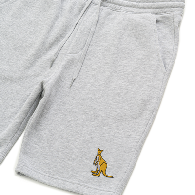 Bobby's Planet Men's Embroidered Kangaroo Shorts from Australia Down Under Animals Collection in Heather Grey Color#color_heather-grey