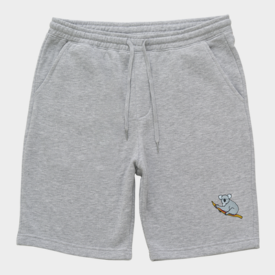 Bobby's Planet Men's Embroidered Koala Shorts from Australia Down Under Animals Collection in Heather Grey Color#color_heather-grey