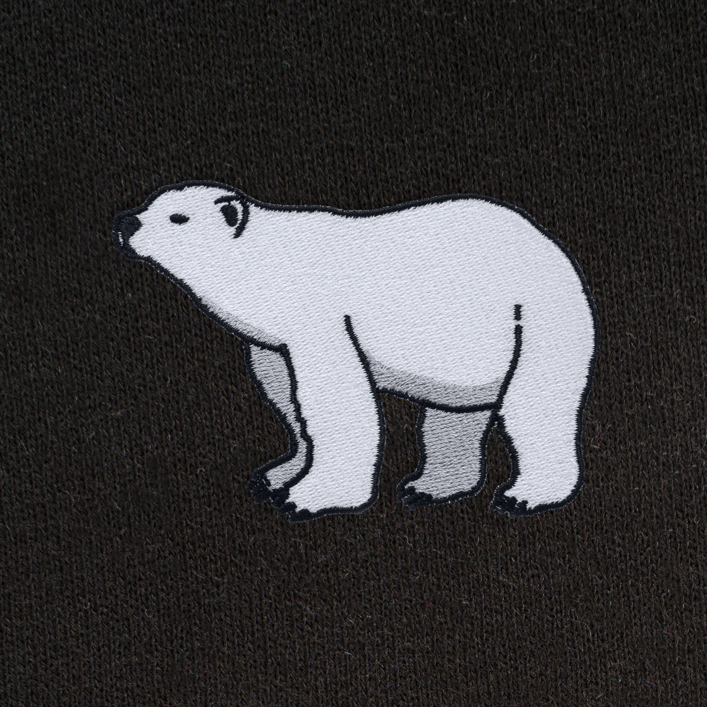 Bobby's Planet Men's Embroidered Polar Bear Shorts from Arctic Polar Animals Collection in Black Color#color_black