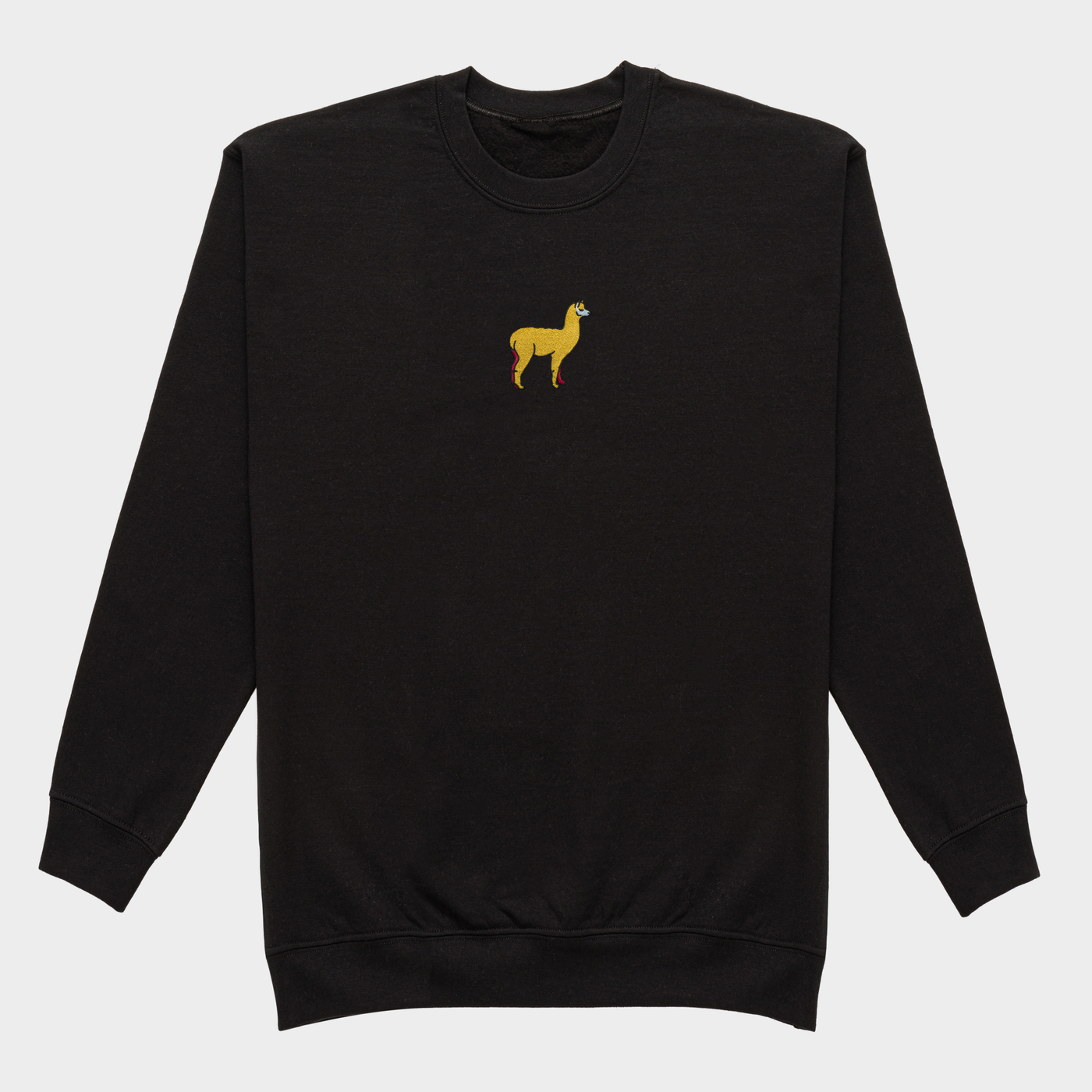 Bobby's Planet Men's Embroidered Alpaca Sweatshirt from South American Amazon Animals Collection in Black Color#color_black