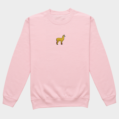 Bobby's Planet Women's Embroidered Alpaca Sweatshirt from South American Amazon Animals Collection in Light Pink Color#color_light-pink