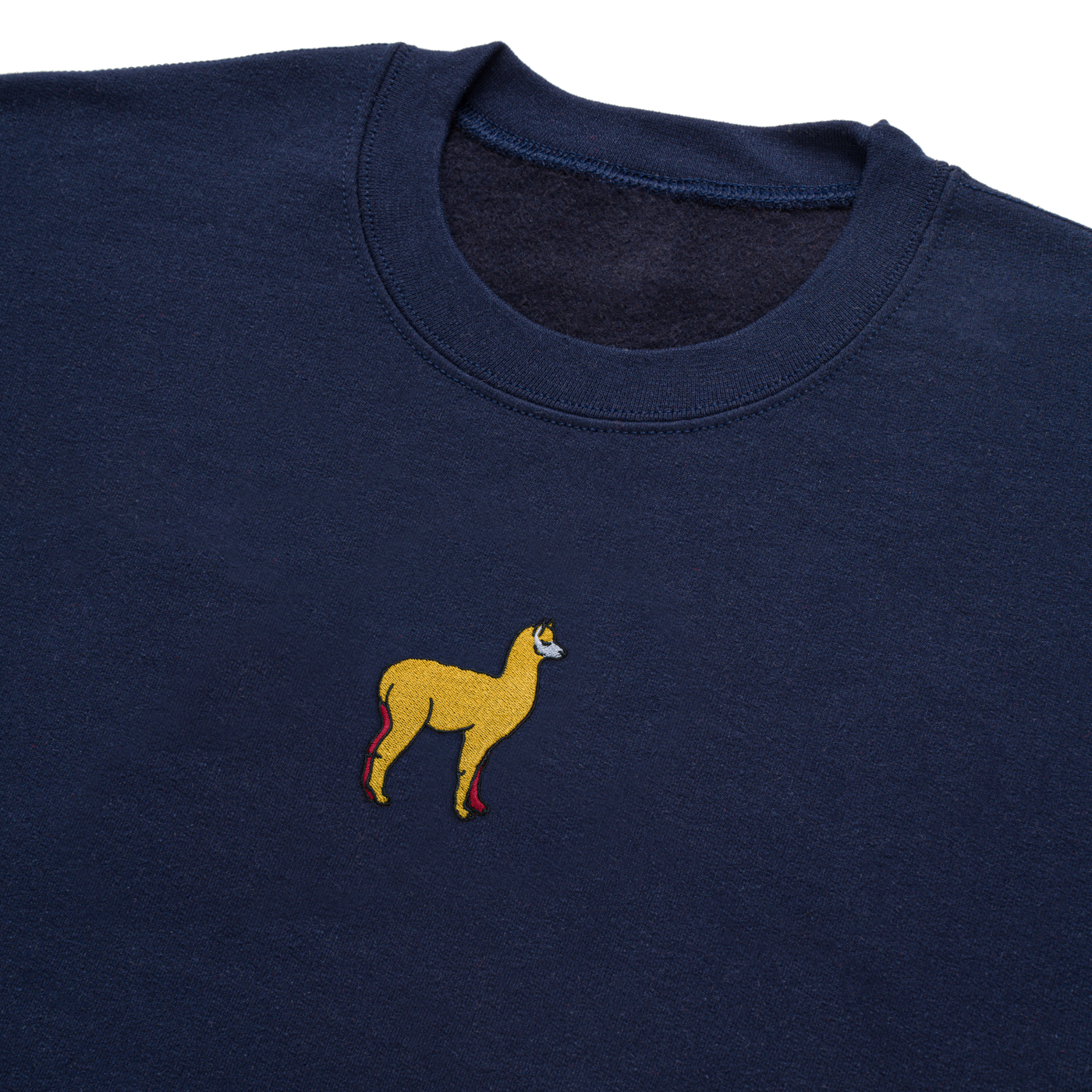 Bobby's Planet Men's Embroidered Alpaca Sweatshirt from South American Amazon Animals Collection in Navy Color#color_navy