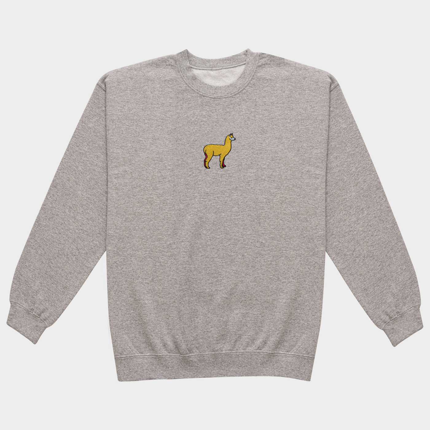 Bobby's Planet Men's Embroidered Alpaca Sweatshirt from South American Amazon Animals Collection in Sport Grey Color#color_sport-grey