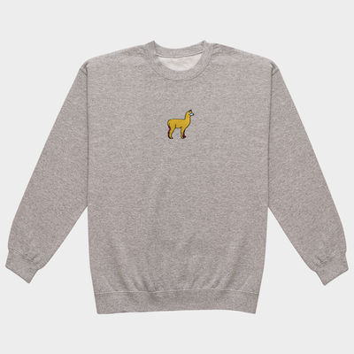 Bobby's Planet Men's Embroidered Alpaca Sweatshirt from South American Amazon Animals Collection in Sport Grey Color#color_sport-grey