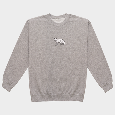 Bobby's Planet Men's Embroidered Arctic Fox Sweatshirt from Arctic Polar Animals Collection in Sport Grey Color#color_sport-grey