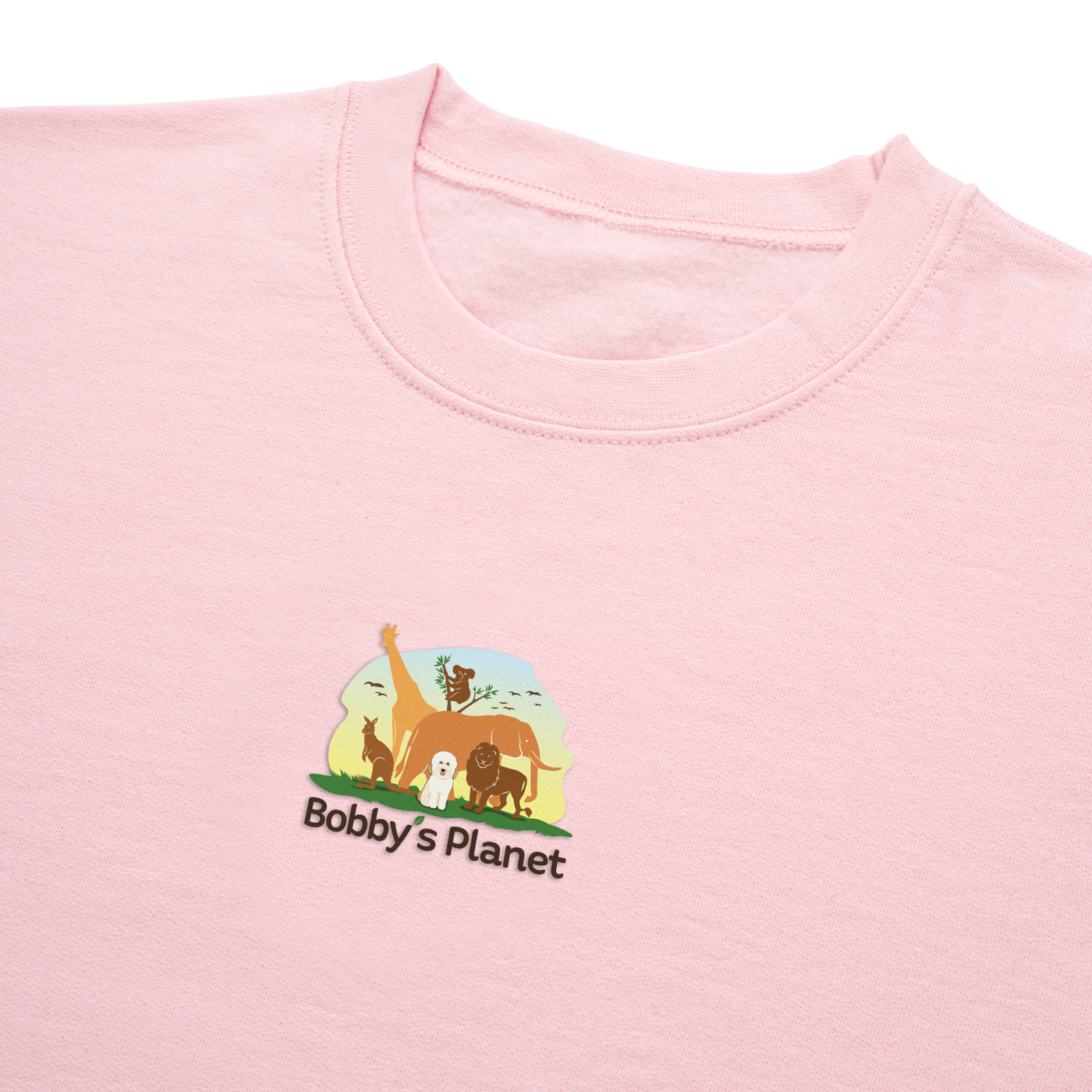 Bobby's Planet Women's Embroidered Poodle Sweatshirt from Bobbys Planet Toy Poodle Collection in Light Pink Color#color_light-pink