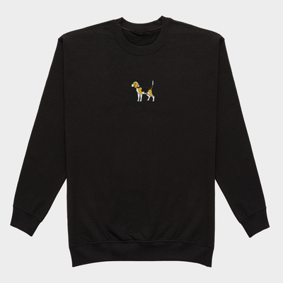 Bobby's Planet Men's Embroidered Beagle Sweatshirt from Paws Dog Cat Animals Collection in Black Color#color_black
