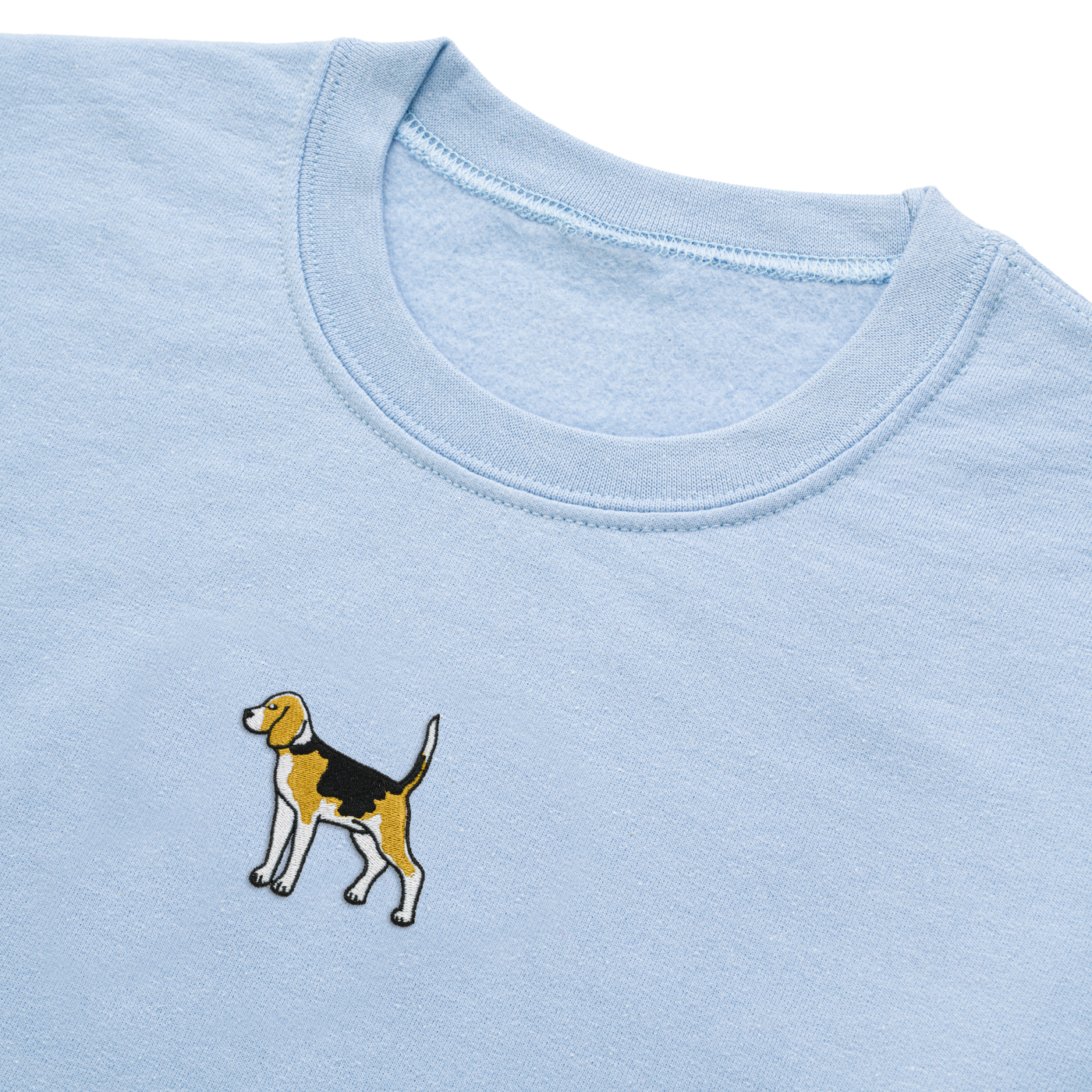 Bobby's Planet Women's Embroidered Beagle Sweatshirt from Paws Dog Cat Animals Collection in Light Blue Color#color_light-blue