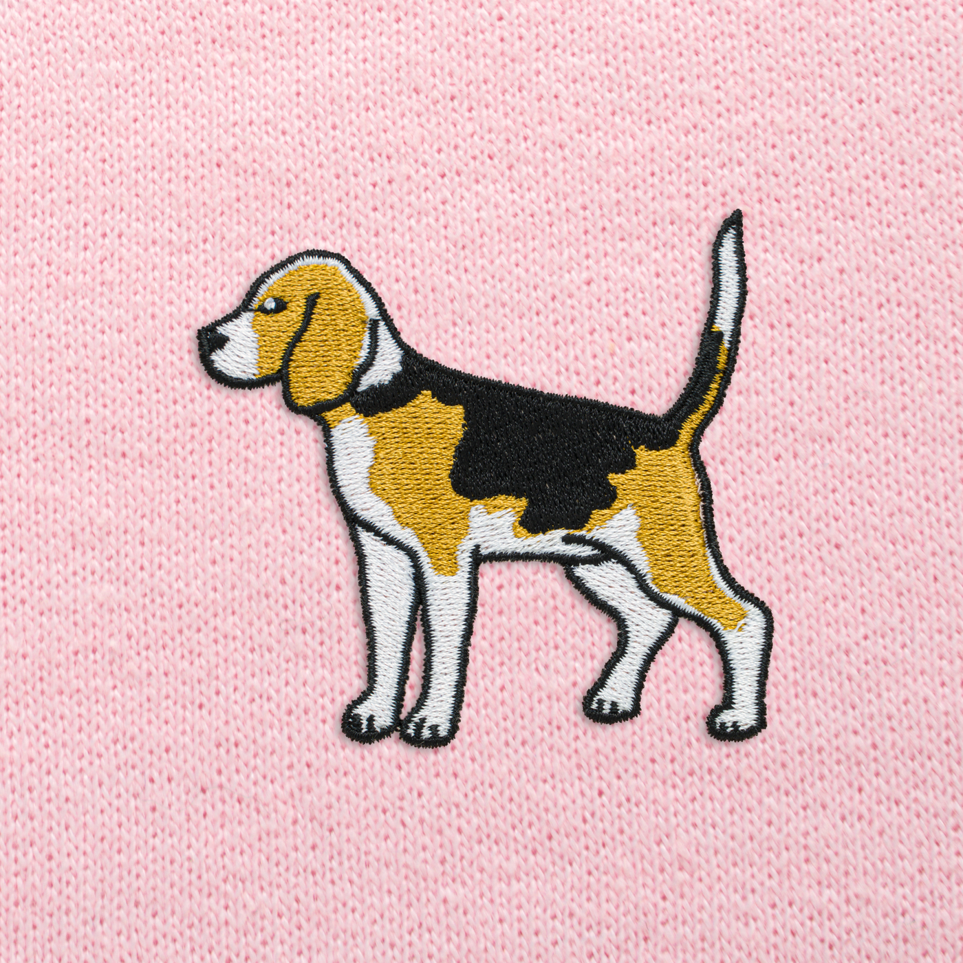 Bobby's Planet Women's Embroidered Beagle Sweatshirt from Paws Dog Cat Animals Collection in Light Pink Color#color_light-pink