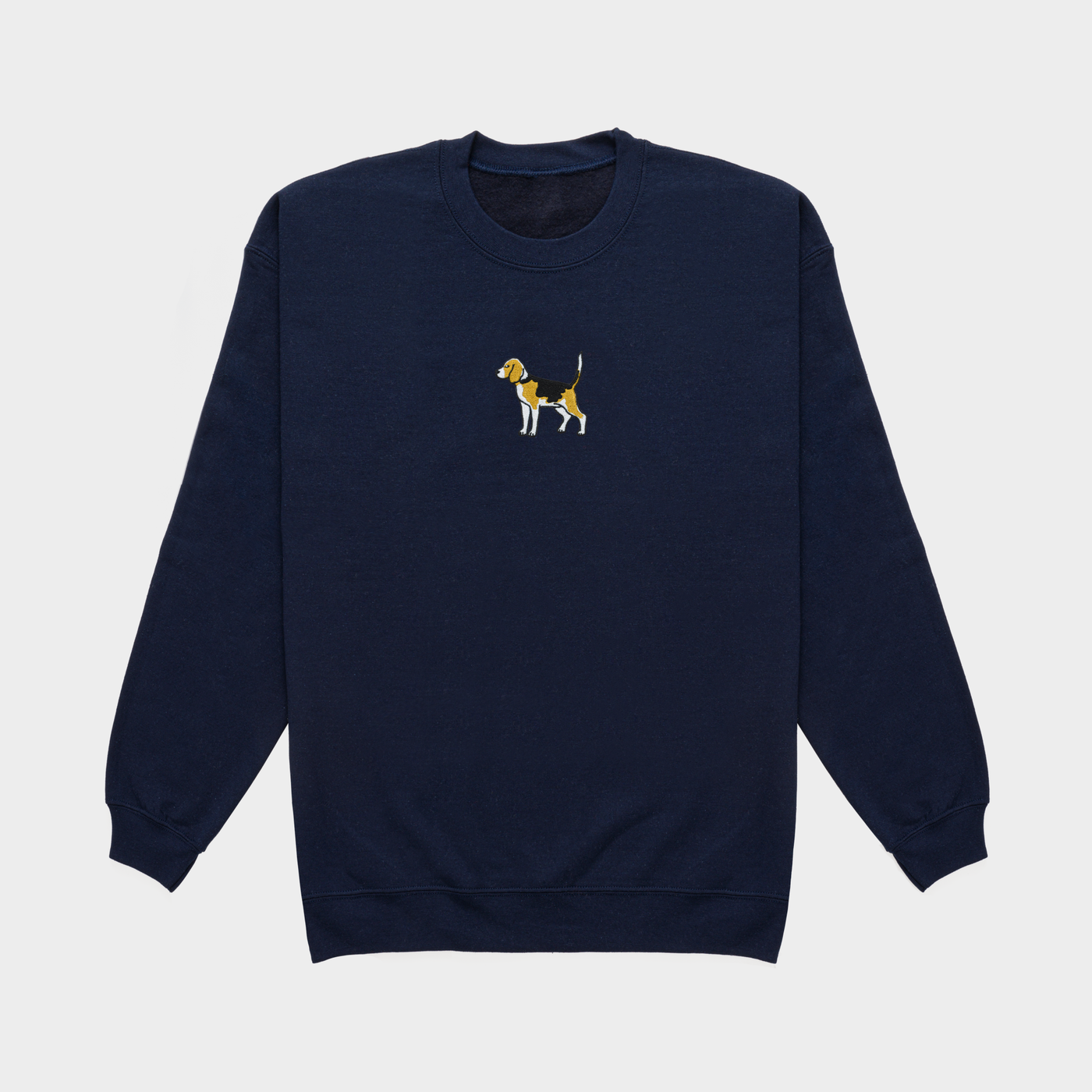 Bobby's Planet Men's Embroidered Beagle Sweatshirt from Paws Dog Cat Animals Collection in Navy Color#color_navy