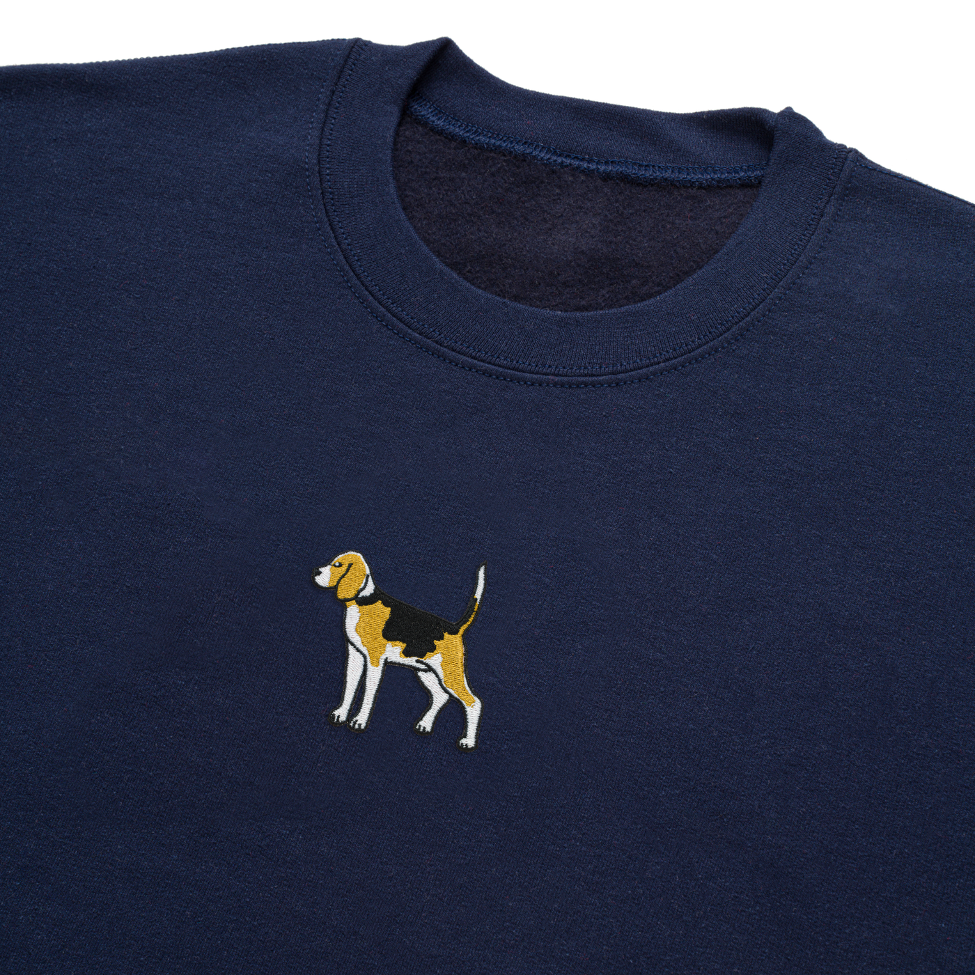 Bobby's Planet Men's Embroidered Beagle Sweatshirt from Paws Dog Cat Animals Collection in Navy Color#color_navy