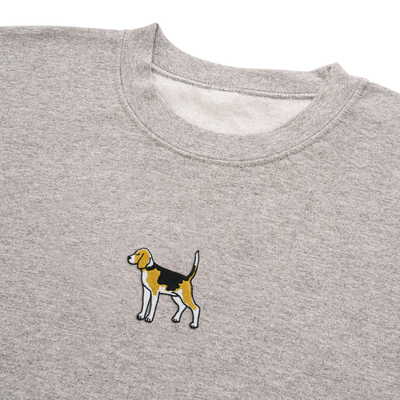 Bobby's Planet Men's Embroidered Beagle Sweatshirt from Paws Dog Cat Animals Collection in Sport Grey Color#color_sport-grey