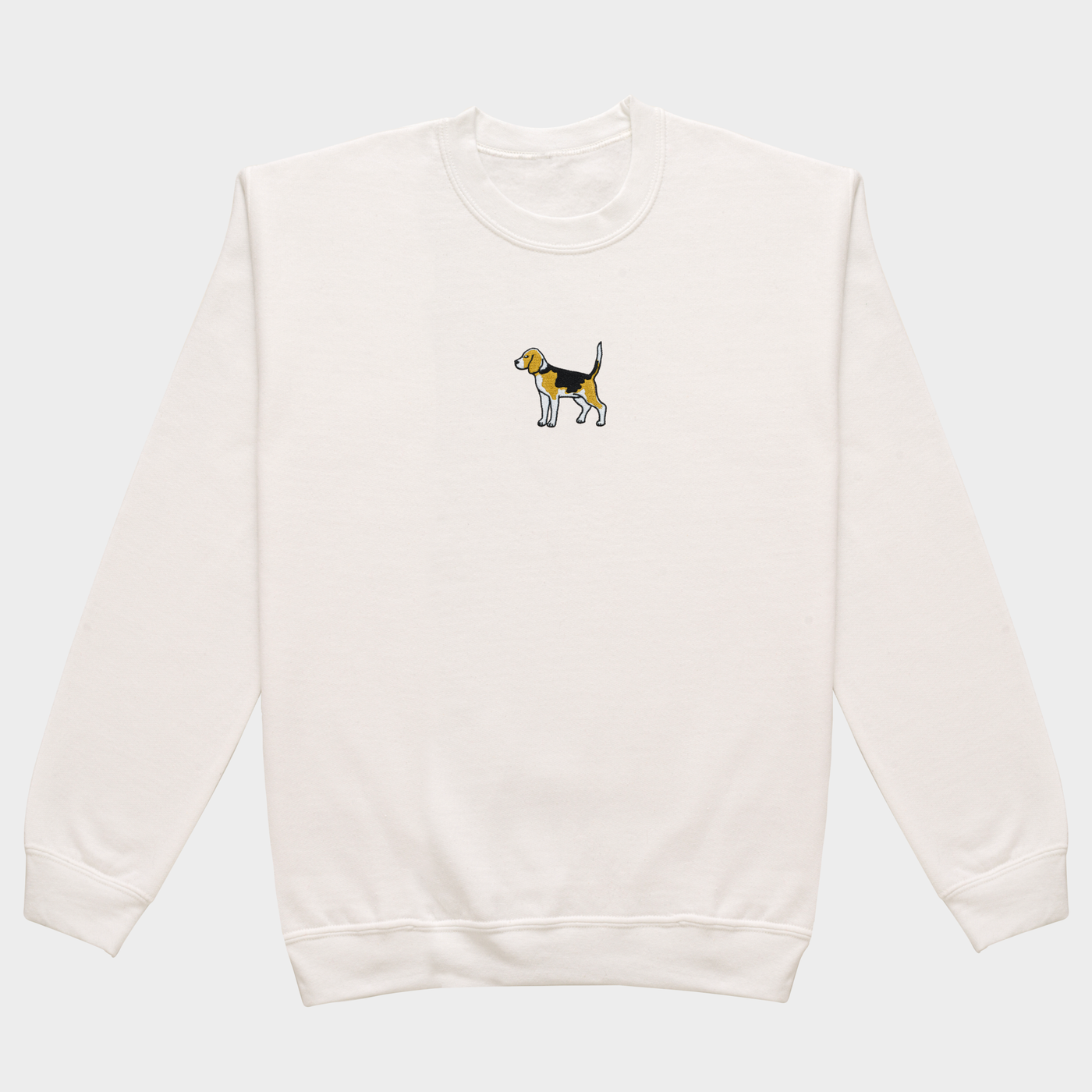 Bobby's Planet Women's Embroidered Beagle Sweatshirt from Paws Dog Cat Animals Collection in White Color#color_white