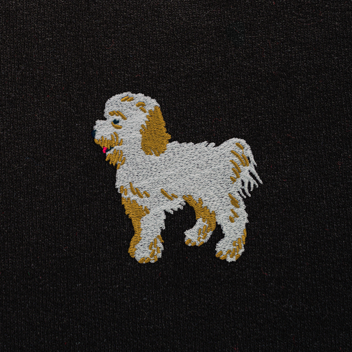 Bobby's Planet Men's Embroidered Poodle Sweatshirt from Bobbys Planet Toy Poodle Collection in Black Color#color_black
